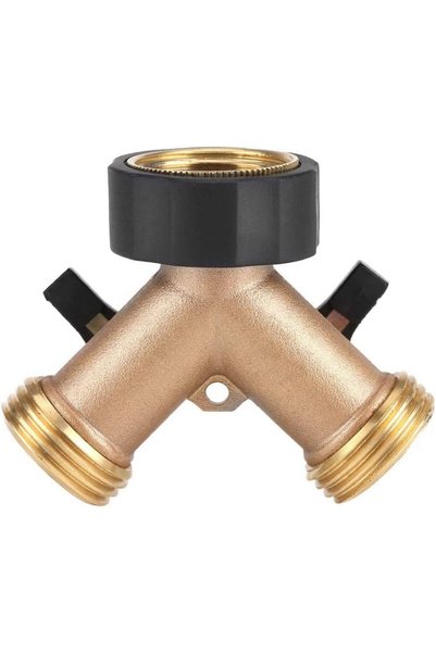 Tnfeeon Brass Y Shape Hose Connector, 2 Way Water Tap Adapter with Independent