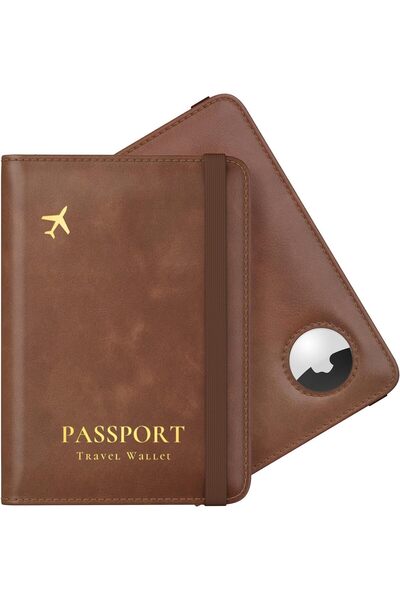 Generic Air Tag Passport Holder, Slim Passport Holder Family with Airtag Slot...