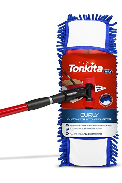 Generic ممسحة مسطحة مع عصا، باللونين الأحمر والأزرق، طراز TK790A