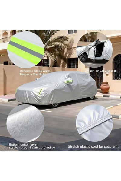 Generic 5 Layer Waterproof All Weather Car Cover-Outdoor Full Exterior Covers,Universal Fit for SUV with Doo