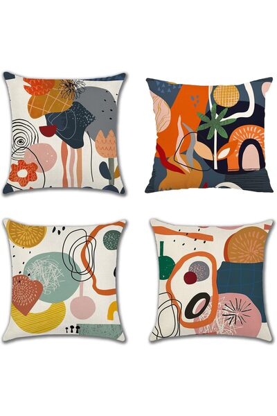 Generic Boho Throw Pillow Covers, 18x18, Blue & Gray Geometric Cushion Cases,...
