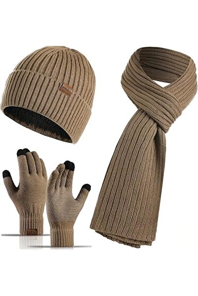 Alybrol 3Pcs Winter Hat Gloves Scarf Set,Ski Cap Touch Screen Mittens Suit Wo...