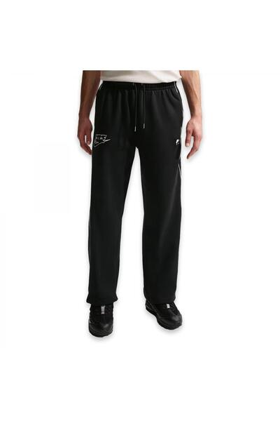 Nike If1284 Air Open-Hem Fleece Pants Siyah-Beyaz Erkek Eşofman Altı