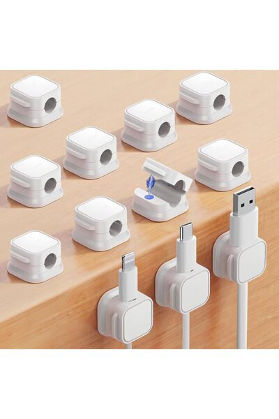 Generic 12 Pack Cord Organizer Spring Cable Holder Clips Desk Cable Managemen...