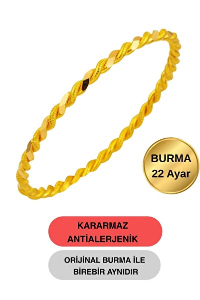 innuendo jewelery Burma Bilezik - Kararmaz ve Antialerjik - 22 Ayar Altın Kap...