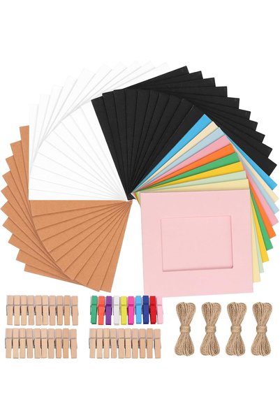 Generic 40 قطعة من إطارات الصور الورقية مقاس 3 بوصات، إطارات صور ملونة من الو...