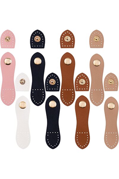 Generic 8 Pcs Leather Snap Buckles, Sew-On Leather Purse Closure Fasteners, D...
