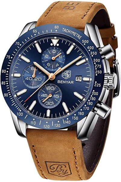 Generic BY Men's Waterproof Analog Quartz Chronograph Luminous Date Large Dia...