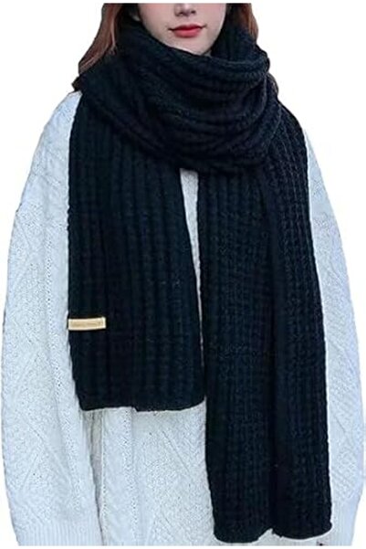 GENERAL Winter Scarf for Women - Knitted Fabric, 175cm Warm Thick Pure Color ...
