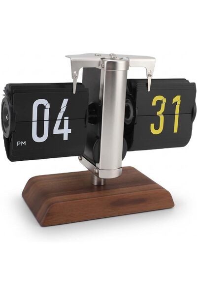 Generic Retro Auto Flip Desk Clock, Battery Powered Digital Table Clock Decor...
