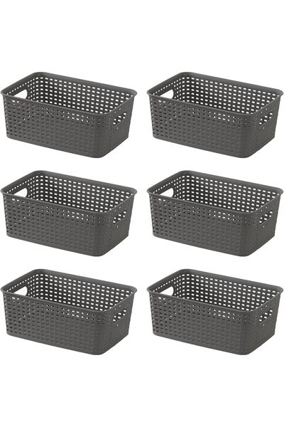 Generic Set of 6 Plastic Storage Baskets