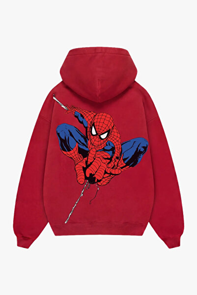 Sekizbiraltı Amazing Printed Red Oversize Unisex Hoodie