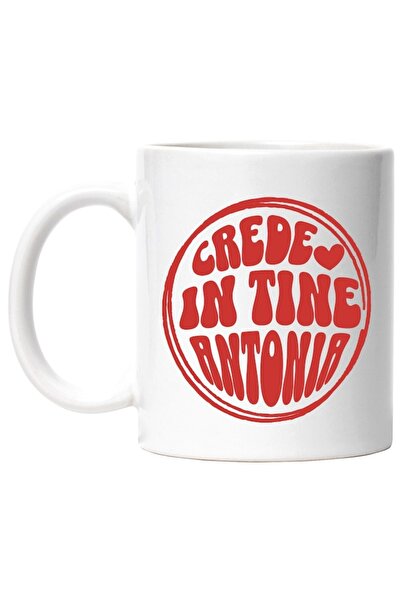 INOVATIX Personalized white mug, Red Circle Soul Believes in You Antonia, Lov...
