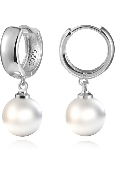 Generic Silver/14K Gold Plated Leverback Dangle Pearl Earrings for Women