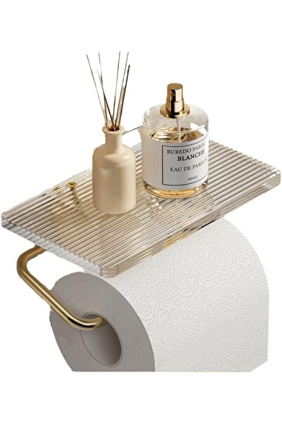 Generic Toilet Paper Holder With Phone Shelf, Gold Paper Towel Holder Self Ad...
