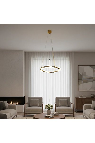 Generic Brand ثريا مودرن ذهبي زيتي LED 36 واط 40 سم HA/D5981/400CR+WW