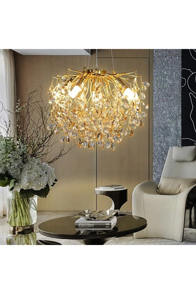 Generic Brand Modern Gold Chandelier E14 45cm Ha/C5640/450Gd+Tea+C
