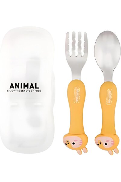 Generic Stainless Steel Kids Cutlery Set with Case for School | BPA Free Todd...