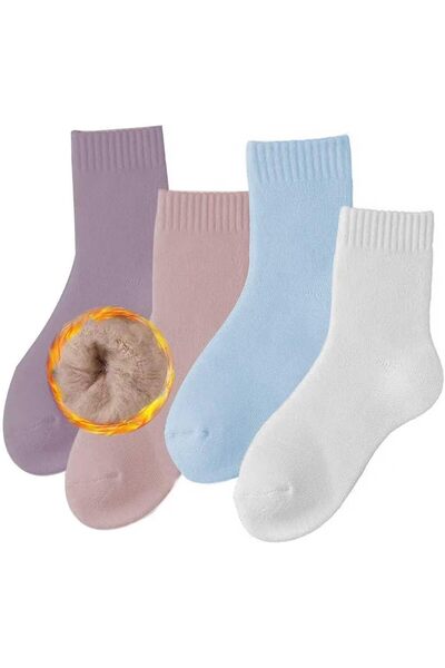 Generic 4 Pcs Kids Thick Wool Socks Boys Girls Hiking Boot Winter Thermal War...