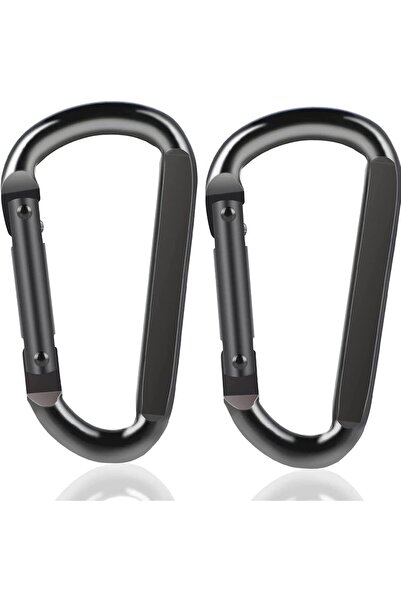 Generic Carabiner Clip, 2 Pcs Key Ring, Spring Hook Black for Outdoors, Gym, ...