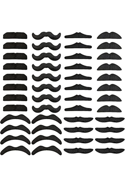 Generic 48Pcs Self-Adhesive Hairy Mustache Set, Realistic Novelty Faux Facial...