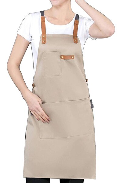 Generic Kitchen Chef Cotton Canvas Apron Barber Works Shop Cooking Cross Back...