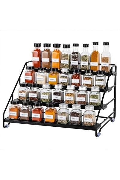 Generic HASTHIP® 4-Tier Kitchen Spice Organizer Rack, Carbon Steel Countertop...