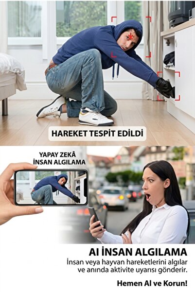 Mmctech Wifi Mini Güvenlik Kamera Uzaktan izleme - Ses - Hafıza Kart Kayıt Şarjlı