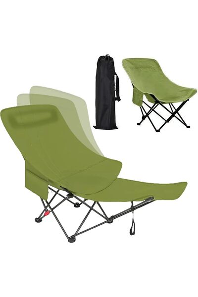 Generic 2-in-1 Folding Camping Chair, Portable Mesh Beach Chair with Headrest...