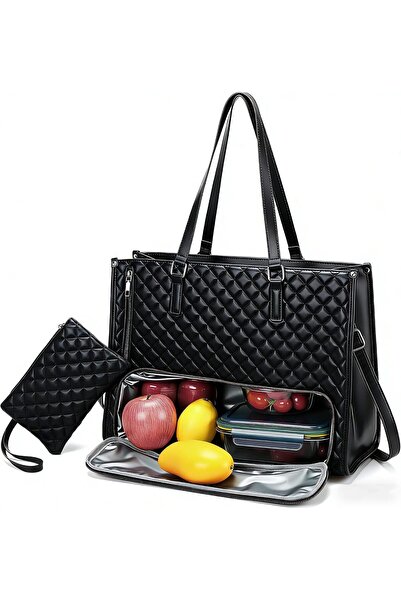 Generic Lunch Tote Bag for Women, 15.6 Inch Laptop Work Bag with Insulated Lu...