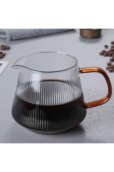 Generic طقم قهوة V60 سعة 500 مل، إبريق قهوة زجاجي شفاف للصب، وعاء زجاجي مقاوم...