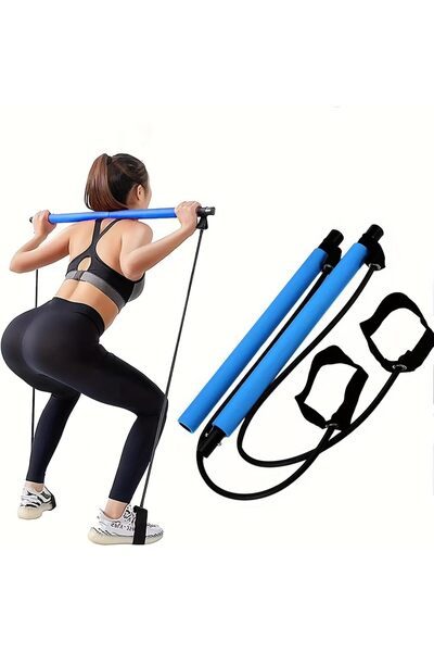 Generic Multifunctional Pilates Bar – Portable Home Yoga Resistance Stick wit...