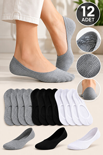 ModTheStones Women's Ballerina Socks 12 Pack Black White Gray Invisible Short...