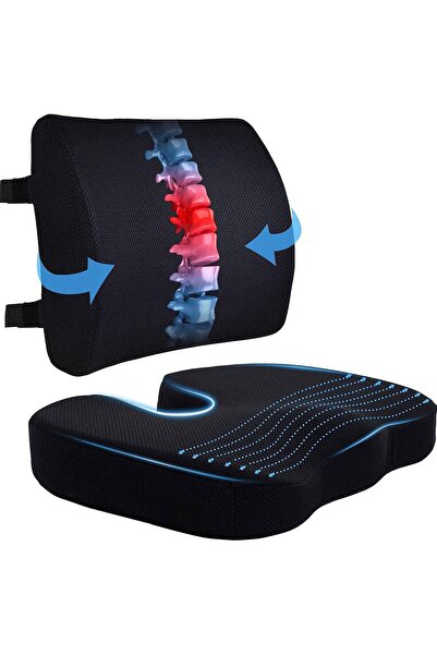 Generic Coccyx Seat Cushion and Lumbar Support Pillow, Ergonomic Office Chair...