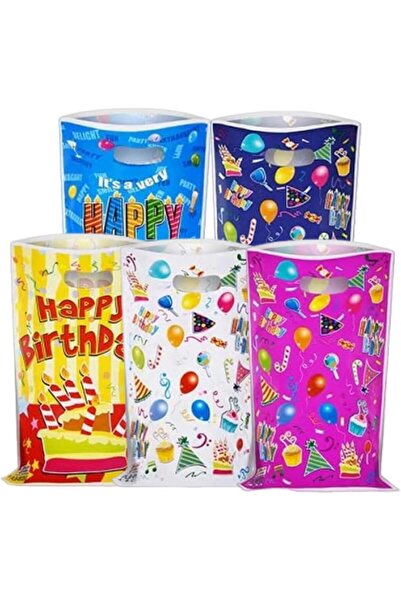 Generic 50 قطعة من أكياس هدايا حفلات أعياد الميلاد، أكياس بلاستيكية للهدايا م...