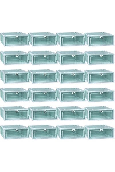 Generic Clear Plastic Shoe Storage Transparent Stackable Organizer box (Green...
