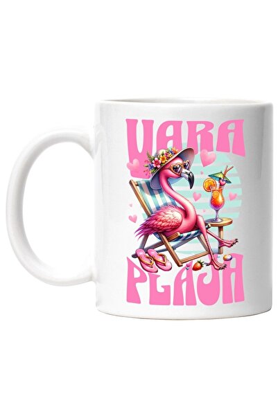 INOVATIX Προσαρμοσμένο Cana alba, Famingo Peach with Floral Umbrella Cocktail...
