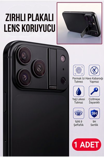 Fibaks واقي عدسة الكاميرا لهاتف iPhone 18 Pro Max مع حامل وطبقة حماية AR+AF