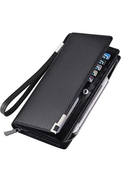 Generic Men’s Real Leather Long Wallet RFID Blocking, Multi Large Capacity Zi...