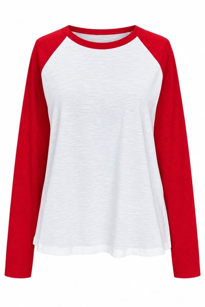 Özge Özgenç Two Color Long Sleeve Basic Sweatshirt