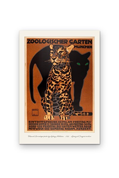OEM Poster Carton 250g A4, Afis Vintage Gradina Zoologica Munchen de Ludwig H...