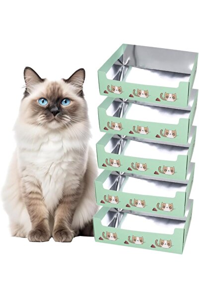 Generic Disposable Cat Litter Box, 5 Pcs Double Layer Waterproof Foldable Pap...