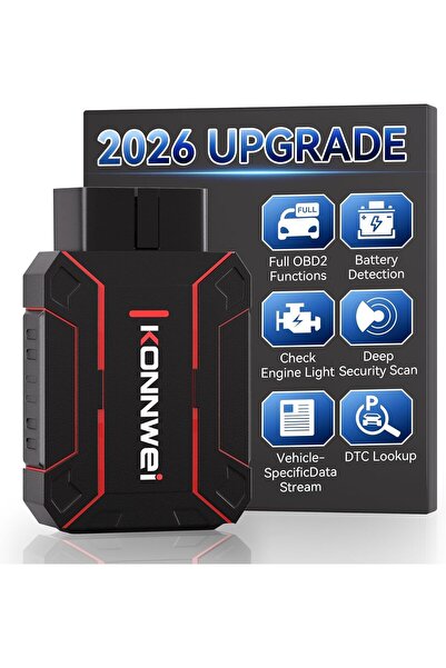 KONNWEİ ماسح ضوئي OBD2 بتقنية البلوتوث، أداة تشخيص كاملة لنظام السيارة، قارئ ...