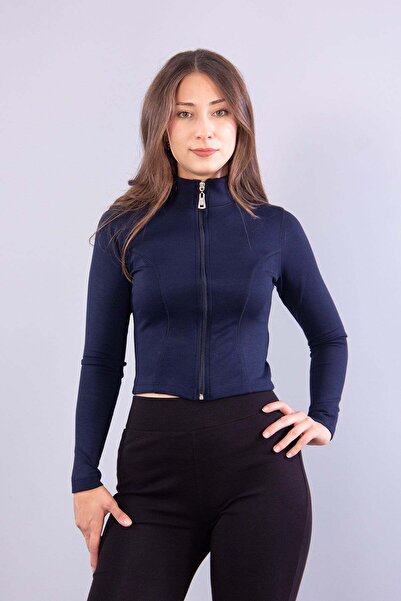 Mckanzie 6635 (n-2283) zippered stand collar modal sweatshirt