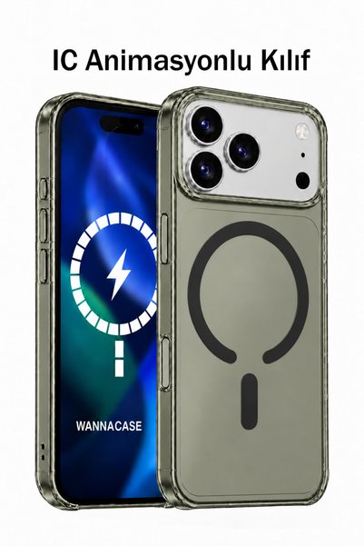 WANNACASE حافظة هاتف iPhone 17 Pro Max (IC) شفافة وصلبة من مادة الميكا رفيعة وداعمة لـ MagSafe