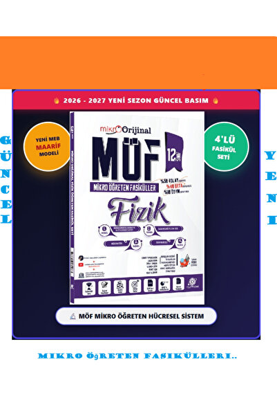 Orijinal Yayınları Orjinal Mikro 12. Sınıf Fizik MÖF Mikro Öğreten 4 lü Fasik...