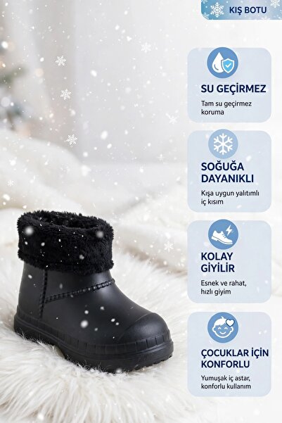 Tomato Bags Minik Adımlar Su Geçirmez İçi Yünlü Kız Çocuk Yağmur Botu - Hafif...