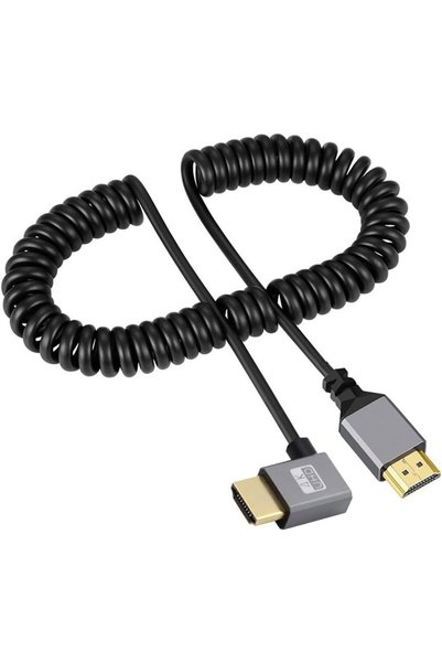 ELECDON كابل HDMI 2.0 ملفوف مع موصل بزاوية 90 درجة، يدعم دقة 4K@60Hz، كابل عا...