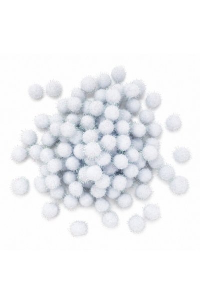Renk İthalat Pompon cu sclipici alb 40 mm Pachet de 100 bucăți Ornament Decorare Hobby Accesoriu pentru lucru manual