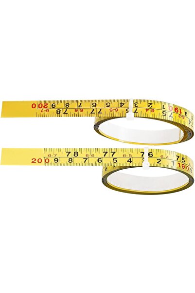 Generic 2PCS Yellow Steel Self-Adhesive Measuring Tape, 200cm Imperial & Metr...